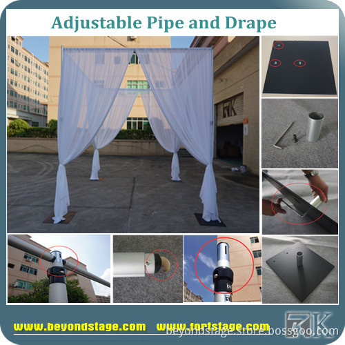 Adjustable Pipe and Drape for Indian Wedding Mandap Square Backdrops